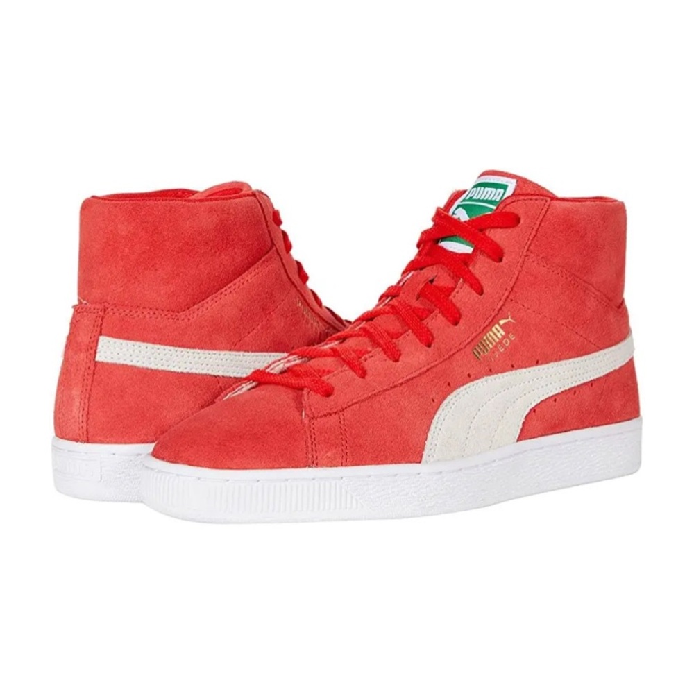 PUMA Classic Suede Red Midtop Sneakers - Picture 3 of 13